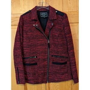 LUCKY BRAND Women's‎ Red Tweed Coat Sz Small
